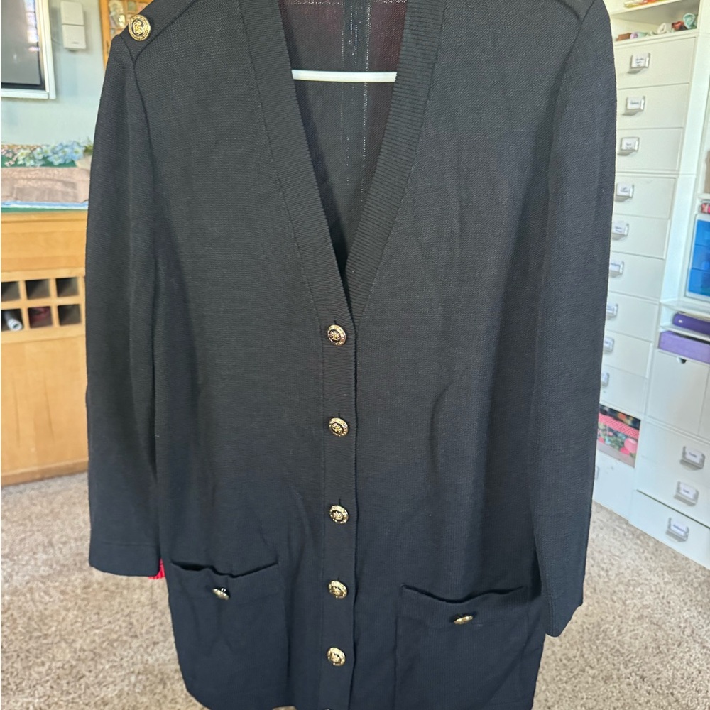 St. John Black Cardigan Sweater